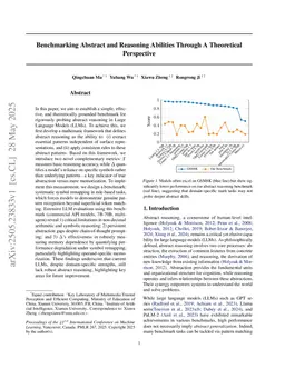 Benchmarking Abstract and Reasoning Abilities Through A Theoretical Perspective