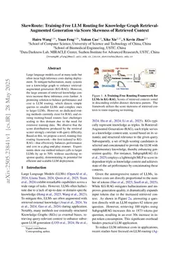 SkewRoute: Training-Free LLM Routing for Knowledge Graph Retrieval-Augmented Generation via Score Skewness of Retrieved Context