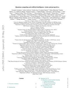 Quantum computing and artificial intelligence: status and perspectives