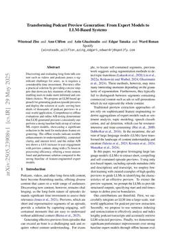 Transforming Podcast Preview Generation: From Expert Models to LLM-Based Systems