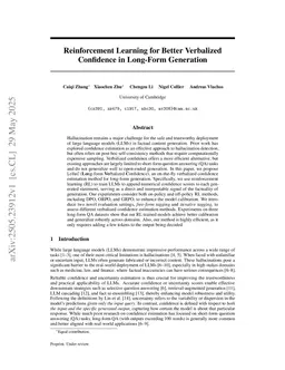 Reinforcement Learning for Better Verbalized Confidence in Long-Form Generation