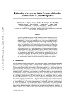 Estimating Misreporting in the Presence of Genuine Modification: A Causal Perspective