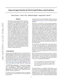 Improved Approximations for Hard Graph Problems using Predictions