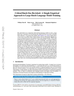 Critical Batch Size Revisited: A Simple Empirical Approach to Large-Batch Language Model Training