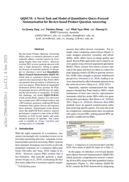 QQSUM: A Novel Task and Model of Quantitative Query-Focused Summarization for Review-based Product Question Answering