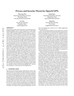 Privacy and Security Threat for OpenAI GPTs