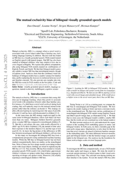 The mutual exclusivity bias of bilingual visually grounded speech models