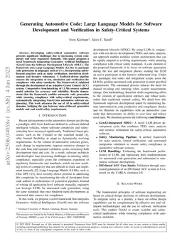 Generating Automotive Code: Large Language Models for Software Development and Verification in Safety-Critical Systems