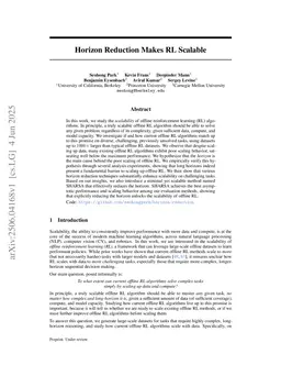 Horizon Reduction Makes RL Scalable