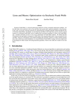 Lions and Muons: Optimization via Stochastic Frank-Wolfe