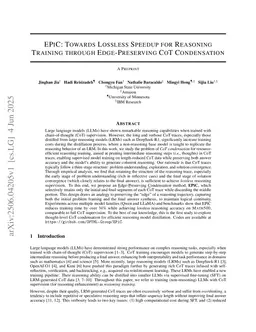 EPiC: Towards Lossless Speedup for Reasoning Training through Edge-Preserving CoT Condensation