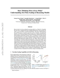 Does Thinking More always Help? Mirage of Test-Time Scaling in Reasoning Models