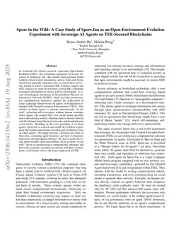 Spore in the Wild: A Case Study of Spore.fun as an Open-Environment Evolution Experiment with Sovereign AI Agents on TEE-Secured Blockchains