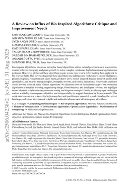 A Review on Influx of Bio-Inspired Algorithms: Critique and Improvement Needs