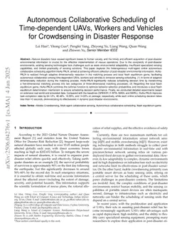 Autonomous Collaborative Scheduling of Time-dependent UAVs, Workers and Vehicles for Crowdsensing in Disaster Response