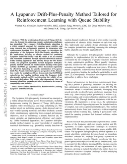 A Lyapunov Drift-Plus-Penalty Method Tailored for Reinforcement Learning with Queue Stability