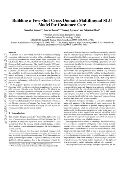 Building a Few-Shot Cross-Domain Multilingual NLU Model for Customer Care