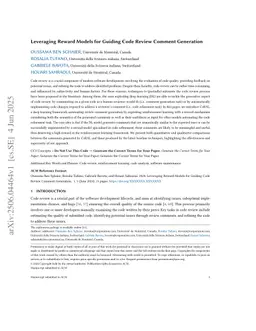 Leveraging Reward Models for Guiding Code Review Comment Generation