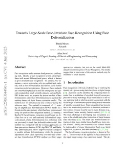 Towards Large-Scale Pose-Invariant Face Recognition Using Face Defrontalization