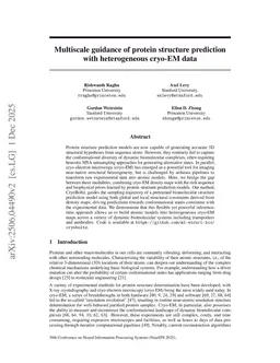 Multiscale guidance of protein structure prediction with heterogeneous cryo-EM data