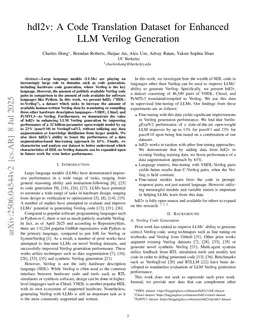 hdl2v: A Code Translation Dataset for Enhanced LLM Verilog Generation