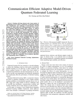Communication Efficient Adaptive Model-Driven Quantum Federated Learning