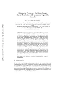 Enhancing Frequency for Single Image Super-Resolution with Learnable Separable Kernels