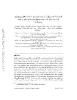 Learning dissection trajectories from expert surgical videos via imitation learning with equivariant diffusion