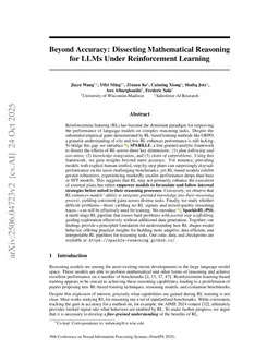 Beyond Accuracy: Dissecting Mathematical Reasoning for LLMs Under Reinforcement Learning