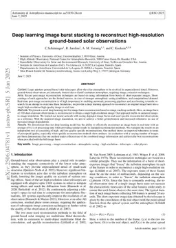 Deep learning image burst stacking to reconstruct high-resolution ground-based solar observations