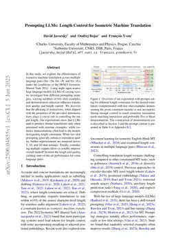 Prompting LLMs: Length Control for Isometric Machine Translation