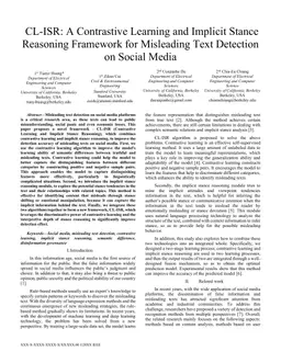CL-ISR: A Contrastive Learning and Implicit Stance Reasoning Framework for Misleading Text Detection on Social Media