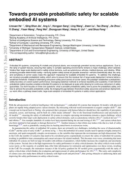 Towards provable probabilistic safety for scalable embodied AI systems