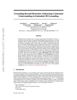 Grounding Beyond Detection: Enhancing Contextual Understanding in Embodied 3D Grounding