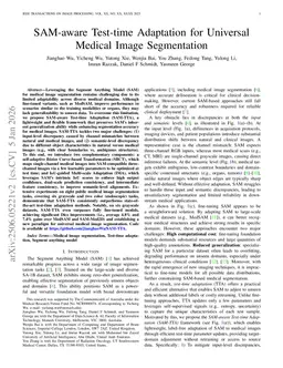 SAM-aware Test-time Adaptation for Universal Medical Image Segmentation