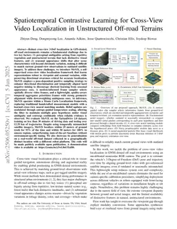 Spatiotemporal Contrastive Learning for Cross-View Video Localization in Unstructured Off-road Terrains