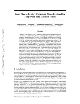 From Play to Replay: Composed Video Retrieval for Temporally Fine-Grained Videos