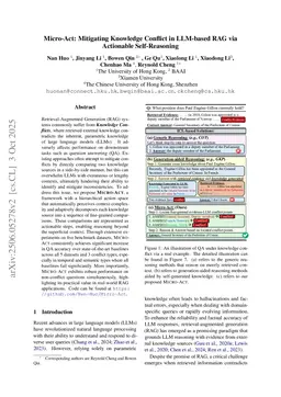 Micro-Act: Mitigating Knowledge Conflict in LLM-based RAG via Actionable Self-Reasoning