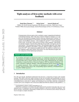 Tight analyses of first-order methods with error feedback
