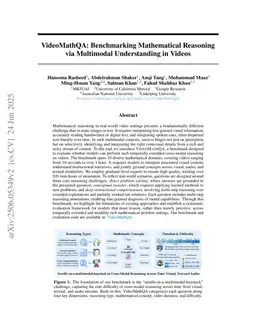 VideoMathQA: Benchmarking Mathematical Reasoning via Multimodal Understanding in Videos