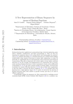 A New Representation of Binary Sequences by means of Boolean Functions