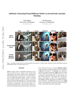 2ndMatch: Finetuning Pruned Diffusion Models via Second-Order Jacobian Matching