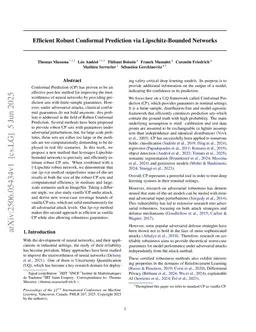 Efficient Robust Conformal Prediction via Lipschitz-Bounded Networks