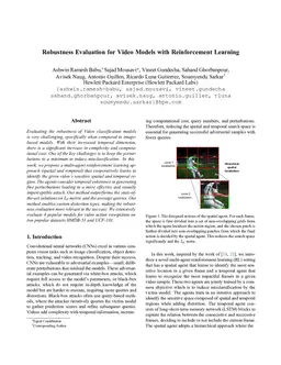 Robustness Evaluation for Video Models with Reinforcement Learning