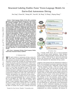 Structured Labeling Enables Faster Vision-Language Models for End-to-End Autonomous Driving