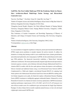 UniPTMs: The First Unified Multi-type PTM Site Prediction Model via Master-Slave Architecture-Based Multi-Stage Fusion Strategy and Hierarchical Contrastive Loss