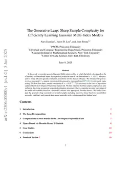The Generative Leap: Sharp Sample Complexity for Efficiently Learning Gaussian Multi-Index Models