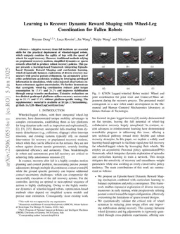 Learning to Recover: Dynamic Reward Shaping with Wheel-Leg Coordination for Fallen Robots