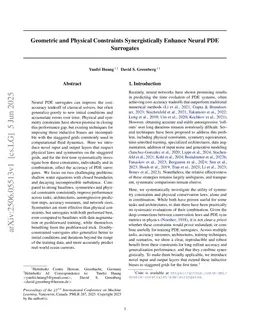 Geometric and Physical Constraints Synergistically Enhance Neural PDE Surrogates