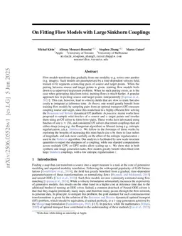On Fitting Flow Models with Large Sinkhorn Couplings